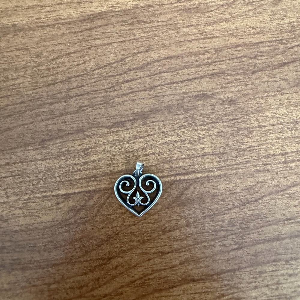 James Avery Silver Swirl Heart Pendant